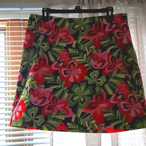 Talbots 100% cotton, lined skirt. Size 14P Vibrant